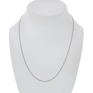 Estate OC Sterling Silver 925 0.8mm Twisted Rope Necklace 18.25"